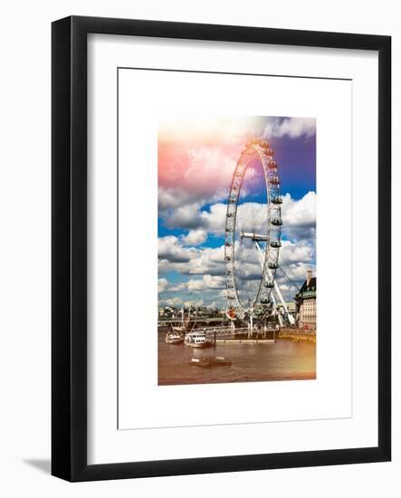 Landscape of London Eye - Millennium Wheel and River Thames - London - England - United Kingdom-Philippe Hugonnard-Framed Art Print