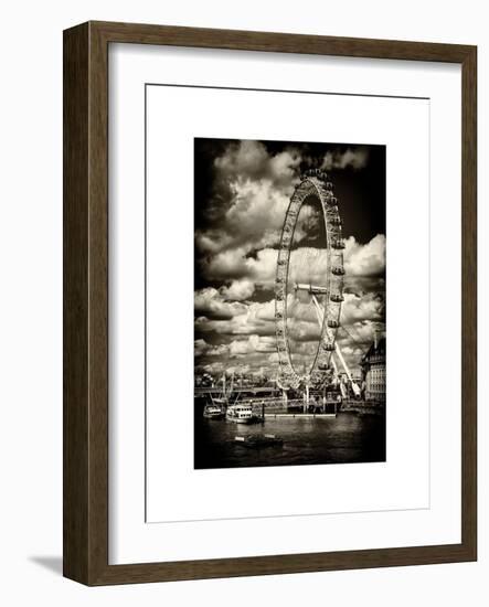 Landscape of London Eye - Millennium Wheel and River Thames - London - England - United Kingdom-Philippe Hugonnard-Framed Art Print