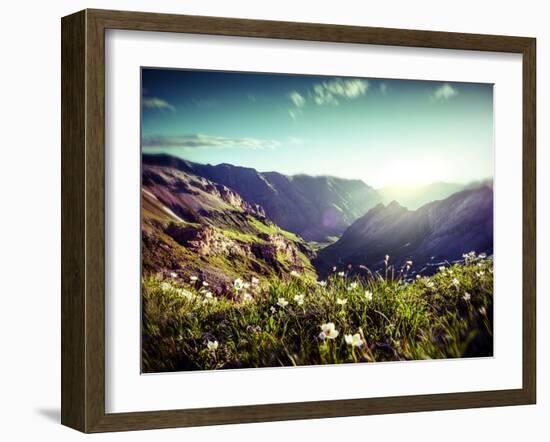 Landscape of Mountains in Spring-andreusK-Framed Photographic Print