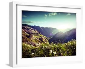 Landscape of Mountains in Spring-andreusK-Framed Photographic Print