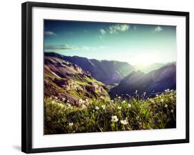 Landscape of Mountains in Spring-andreusK-Framed Photographic Print