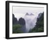 Landscape of Mt. Huangshan (Yellow Mountain) in Mist, China-Keren Su-Framed Premium Photographic Print