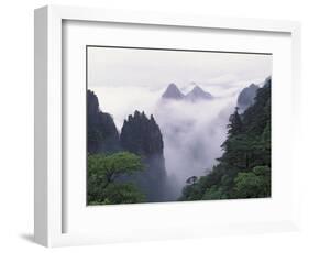 Landscape of Mt. Huangshan (Yellow Mountain) in Mist, China-Keren Su-Framed Photographic Print