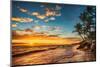 Landscape of Paradise Tropical Island Beach, Sunrise Shot-Valentin Valkov-Mounted Photographic Print