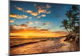 Landscape of Paradise Tropical Island Beach, Sunrise Shot-Valentin Valkov-Mounted Photographic Print