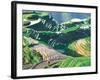 Landscape of Rice Terraces, Guangxi, China-Keren Su-Framed Photographic Print