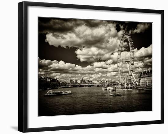 Landscape of River Thames with London Eye - Millennium Wheel - City of London - UK - England-Philippe Hugonnard-Framed Photographic Print