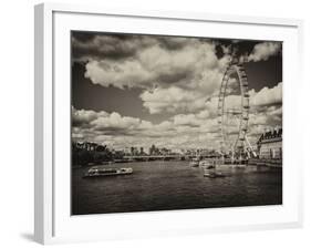 Landscape of River Thames with London Eye - Millennium Wheel - City of London - UK - England-Philippe Hugonnard-Framed Photographic Print