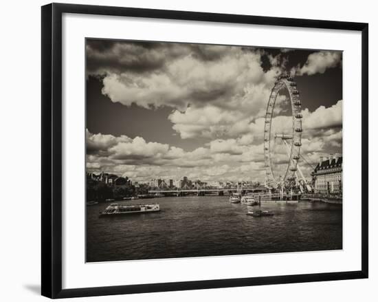 Landscape of River Thames with London Eye - Millennium Wheel - City of London - UK - England-Philippe Hugonnard-Framed Photographic Print