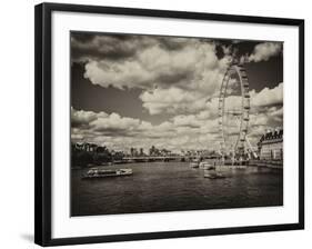 Landscape of River Thames with London Eye - Millennium Wheel - City of London - UK - England-Philippe Hugonnard-Framed Photographic Print