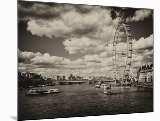 Landscape of River Thames with London Eye - Millennium Wheel - City of London - UK - England-Philippe Hugonnard-Mounted Photographic Print