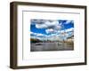 Landscape of River Thames with London Eye - Millennium Wheel - City of London - UK - England-Philippe Hugonnard-Framed Art Print