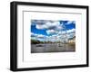 Landscape of River Thames with London Eye - Millennium Wheel - City of London - UK - England-Philippe Hugonnard-Framed Art Print