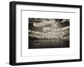 Landscape of River Thames with London Eye - Millennium Wheel - City of London - UK - England-Philippe Hugonnard-Framed Art Print