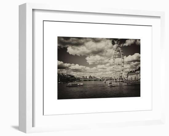 Landscape of River Thames with London Eye - Millennium Wheel - City of London - UK - England-Philippe Hugonnard-Framed Art Print