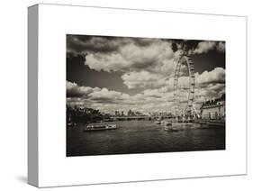 Landscape of River Thames with London Eye - Millennium Wheel - City of London - UK - England-Philippe Hugonnard-Stretched Canvas