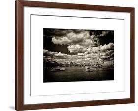 Landscape of River Thames with London Eye - Millennium Wheel - City of London - UK - England-Philippe Hugonnard-Framed Art Print