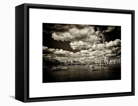 Landscape of River Thames with London Eye - Millennium Wheel - City of London - UK - England-Philippe Hugonnard-Framed Stretched Canvas