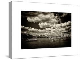 Landscape of River Thames with London Eye - Millennium Wheel - City of London - UK - England-Philippe Hugonnard-Stretched Canvas