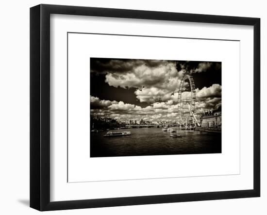 Landscape of River Thames with London Eye - Millennium Wheel - City of London - UK - England-Philippe Hugonnard-Framed Art Print