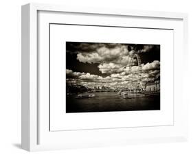 Landscape of River Thames with London Eye - Millennium Wheel - City of London - UK - England-Philippe Hugonnard-Framed Art Print