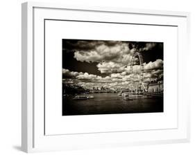 Landscape of River Thames with London Eye - Millennium Wheel - City of London - UK - England-Philippe Hugonnard-Framed Art Print