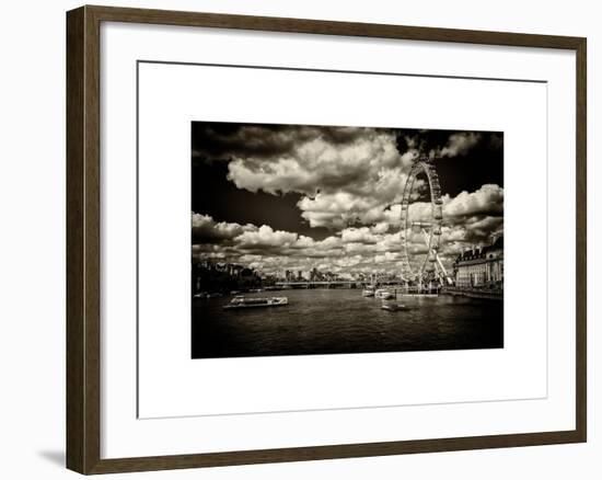 Landscape of River Thames with London Eye - Millennium Wheel - City of London - UK - England-Philippe Hugonnard-Framed Art Print