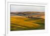 Landscape of rolling wheat field at sunrise, Palouse, Washington State, USA-Keren Su-Framed Photographic Print