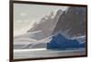 Landscape of snow covered island with iceberg in South Atlantic Ocean, Antarctica-Keren Su-Framed Photographic Print