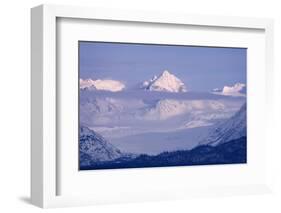 Landscape of snow covered mountain range, Homer, Alaska, US-Keren Su-Framed Photographic Print