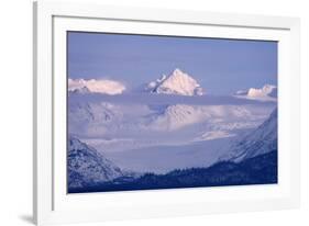 Landscape of snow covered mountain range, Homer, Alaska, US-Keren Su-Framed Photographic Print