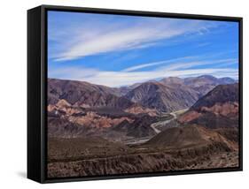 Landscape of surrounding mountains, Tilcara, Jujuy Province, Argentina, South America-Karol Kozlowski-Framed Stretched Canvas