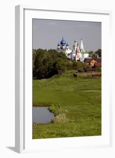 Landscape of Suzdal and the Cathedral of the Nativity in Distance, Suzdal, Russia-Kymri Wilt-Framed Photographic Print