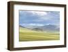 Landscape of the green Mongolian steppe under a gloomy sky, Ovorkhangai province, Mongolia, Central-Francesco Vaninetti-Framed Photographic Print