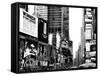 Landscape of Times Square, Advertising Views, Manhattan, NYC, US, USA, Black and White Photography-Philippe Hugonnard-Framed Stretched Canvas