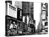 Landscape of Times Square, Advertising Views, Manhattan, NYC, US, USA, Black and White Photography-Philippe Hugonnard-Stretched Canvas