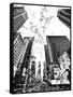 Landscape of Times Square, NYC, Skyscrapers View, Manhattan, NYC, USA, Black and White Photography-Philippe Hugonnard-Framed Stretched Canvas