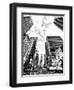 Landscape of Times Square, NYC, Skyscrapers View, Manhattan, NYC, USA, Black and White Photography-Philippe Hugonnard-Framed Photographic Print