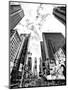 Landscape of Times Square, NYC, Skyscrapers View, Manhattan, NYC, USA, Black and White Photography-Philippe Hugonnard-Mounted Photographic Print