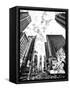 Landscape of Times Square, NYC, Skyscrapers View, Manhattan, NYC, USA, Black and White Photography-Philippe Hugonnard-Framed Stretched Canvas