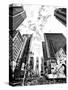 Landscape of Times Square, NYC, Skyscrapers View, Manhattan, NYC, USA, Black and White Photography-Philippe Hugonnard-Stretched Canvas