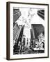 Landscape of Times Square, NYC, Skyscrapers View, Manhattan, NYC, USA, Black and White Photography-Philippe Hugonnard-Framed Photographic Print