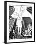 Landscape of Times Square, NYC, Skyscrapers View, Manhattan, NYC, USA, Black and White Photography-Philippe Hugonnard-Framed Photographic Print