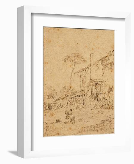 Landscape of Trentino-Francesco Guardi-Framed Giclee Print