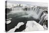 Landscape of waterfalls, Godafoss, Iceland.-Bill Young-Stretched Canvas
