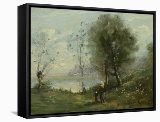 Landscape (Oil on Canvas)-Jean Baptiste Camille Corot-Framed Stretched Canvas