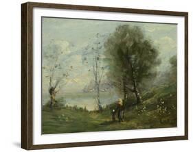 Landscape (Oil on Canvas)-Jean Baptiste Camille Corot-Framed Giclee Print