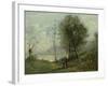 Landscape (Oil on Canvas)-Jean Baptiste Camille Corot-Framed Giclee Print