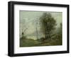 Landscape (Oil on Canvas)-Jean Baptiste Camille Corot-Framed Giclee Print