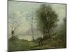 Landscape (Oil on Canvas)-Jean Baptiste Camille Corot-Mounted Giclee Print